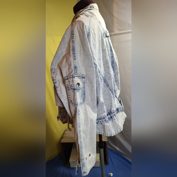 VTG 80s 90s Andy Johns Women's Acid Wash Oversized Jean Jacket Sz L EUC - Picture 8 of 11